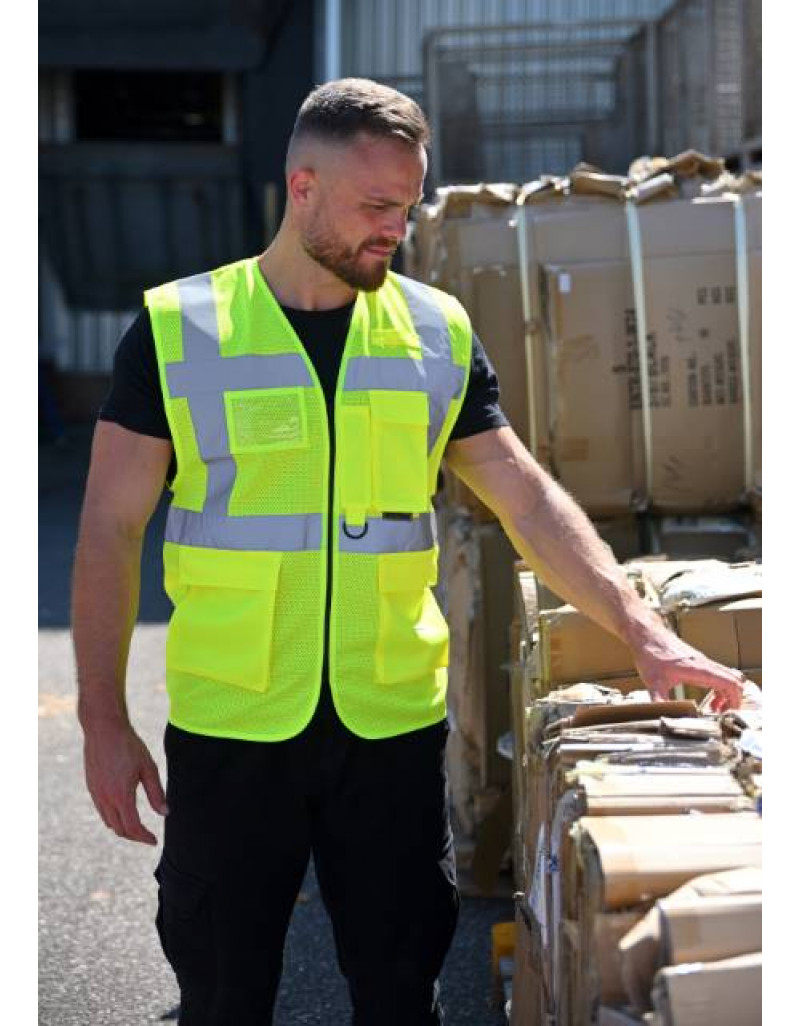 Vestă de lucru multifuncțională din plasă